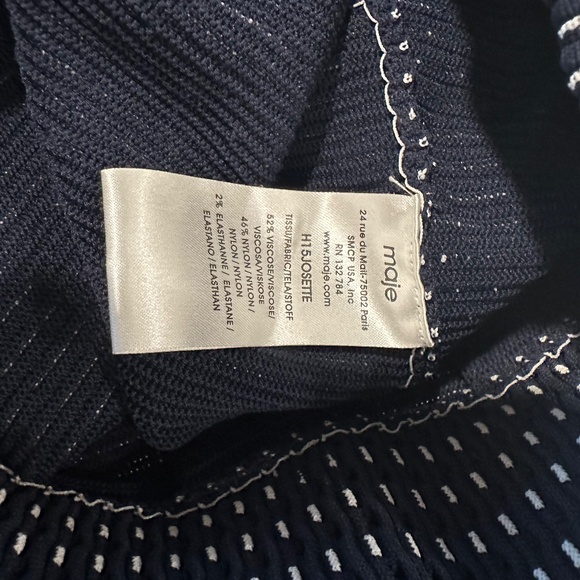 Maje Josette Jacquard Blue Skirt Mini Stretch Size 1 - Picture 3 of 4